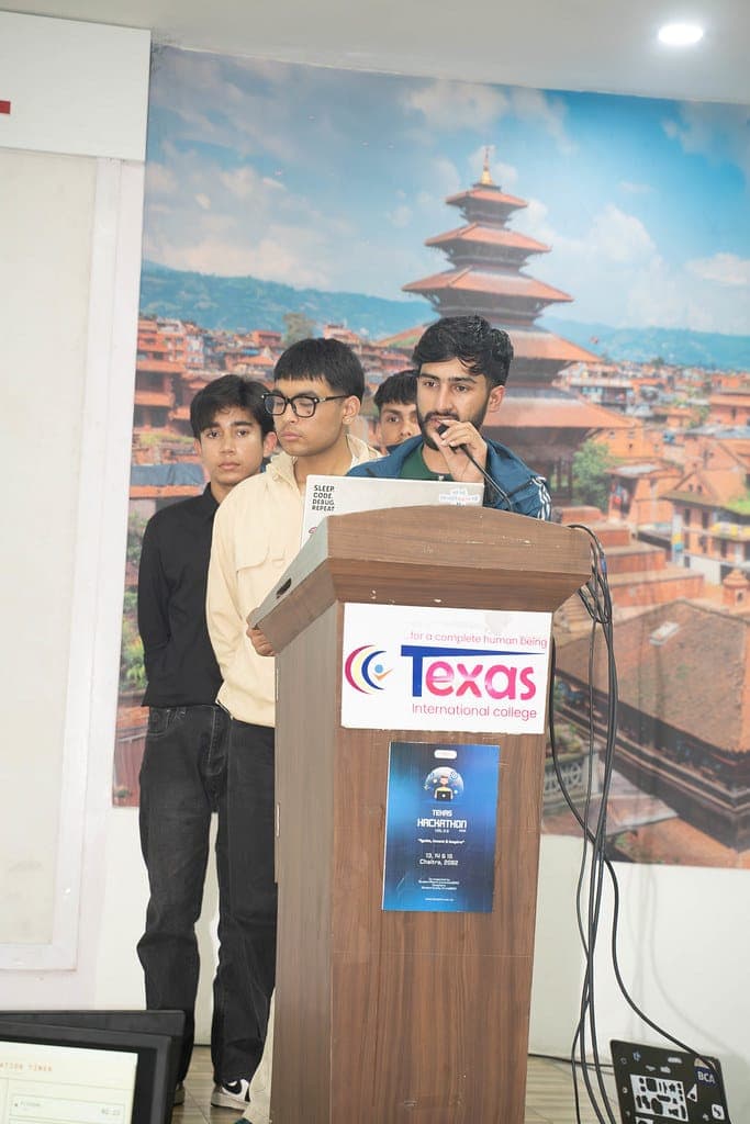 Max at podium